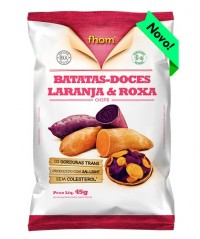 Batata-Doce Chips Laranja e Roxa 45g - Fhom