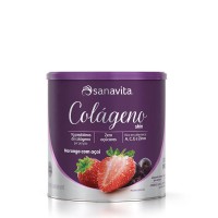 Colágeno skin Morango com açai - Sanavita 300g